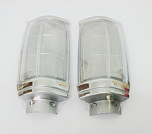 CHROME CLEAR CORNER INDICATOR LIGHT LH+RH FOR MITSUBISHI MIGHTY MAX 1987-96 DODGE D-50 1987-93 PICKUP TRUCK