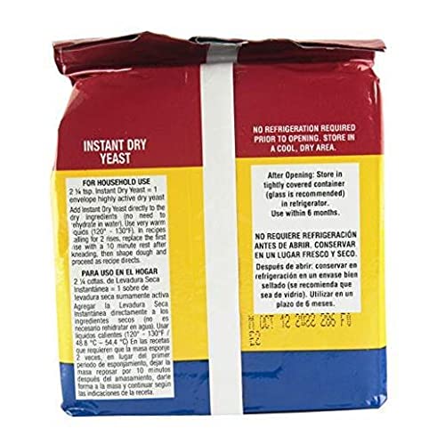 Fleischmann's Instant Dry Yeast 16oz - Fast-Acting, Gluten-Free, No Preservatives for Fluffy Bread & More