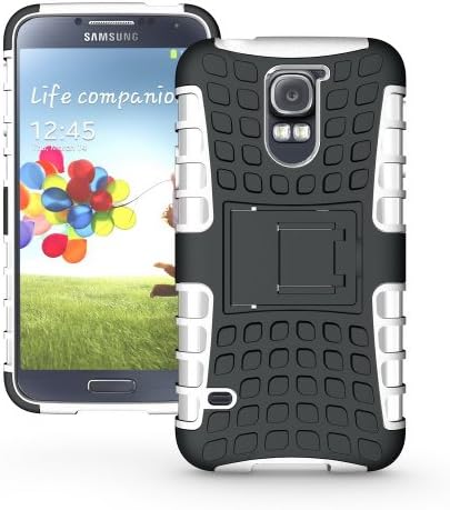 Galaxy S5 Case, Galaxy S5 Armor cases- Tough Armorbox Dual Layer Hybrid Hard/Soft Protective Case - White Armor Case + Free Screen Protector