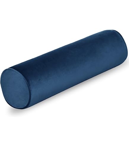 Oreiller Cervical Rond En Mousse Mémoire – Housse Coton/chanvre Amovible – 20x70 Cm – Pour Cou, Dos, Genoux