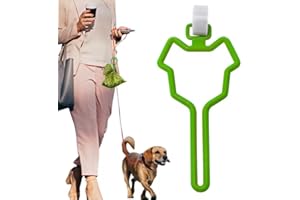 Hands-Free Dog Poop Bag Clip, Hands-Free Operation & Rope Closure, Suitable for Walking, Leash, for Puppies & Dogs, Green