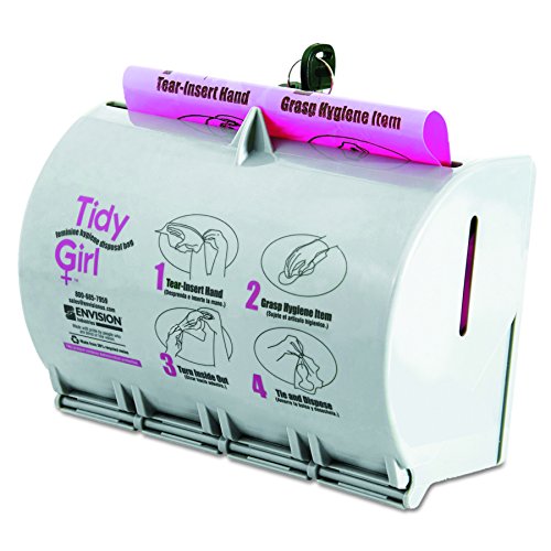 Tidy Girl TGUDPV2 Tidy Girl Plastic Feminine Hygiene Disposal Bag Dispenser, Gray - Thumbnail 2