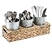 Artland Garden Terrace Flatware Caddy with 3 Jars, Seagrass/Galvanized