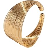 Kysin Chiys Fashion Multi-layer Stackable Bracelet Metal Smooth Wide Open Band Bracelet Exaggerated Design Sense Bangle Bracelet for Woman