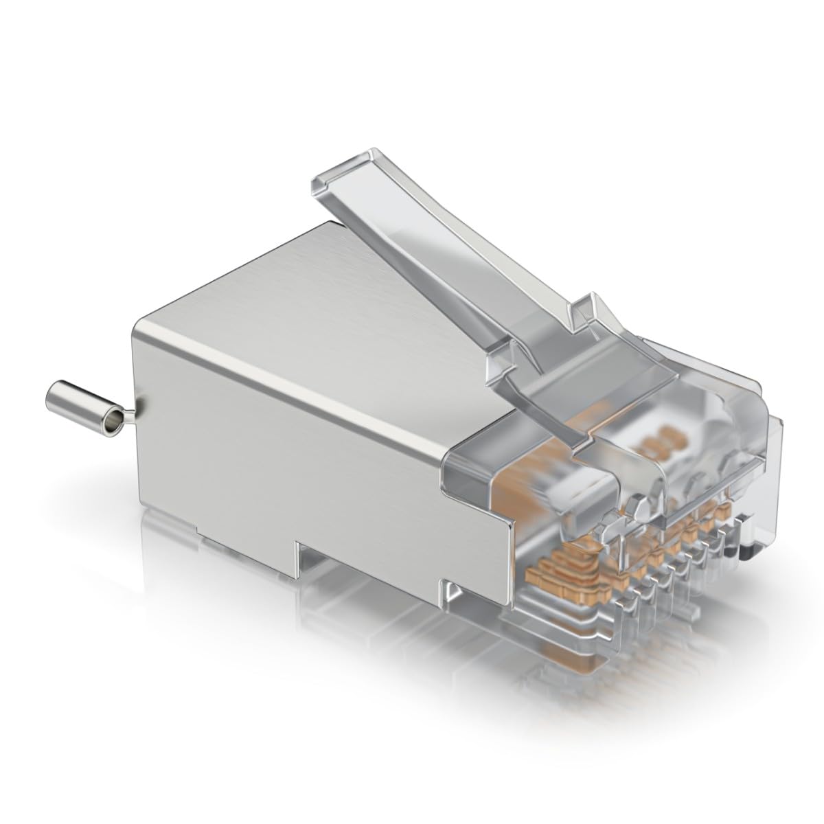 Ubiquiti UISP-Connector-SHD RJ45 Male to Female Ethernet Cat 5e 1Gbps 8Pins 100MHz 0.5A 10V DC Indoor Silver Plastic Sealed Anti-Static Bag Patch Cable