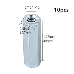 NIDAYE 10 Packs 5/16"-18 Rod Coupling Nuts, Metric