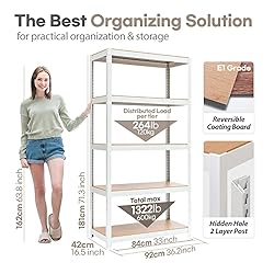 HOMEDANT House Reversible 5-Tier Adjustable Storage