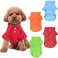 KINGMAS 4 Pack Dog Shirts Pet Puppy T-Shirt Clothes Outfit Apparel Coats Tops - Large