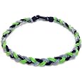 Black & Neon Green 3-Rope Twist Titanium Sport Necklace – Tornado Baseball Softball Design