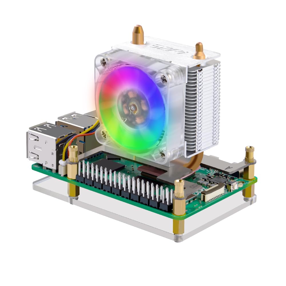 GeeekPi ICE Tower Cooler for Raspberry Pi 5 with RGB Cooling Fan and Heatsink