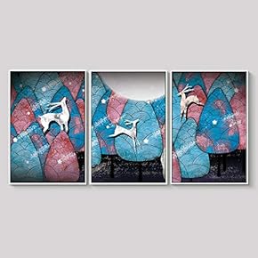 Framed Canvas Wall Art for Living Room, Bedroom Abstract Landscape Dream Place Canvas Prints for Home Decoration Ready to Hanging - 16"x24"x3 Panels