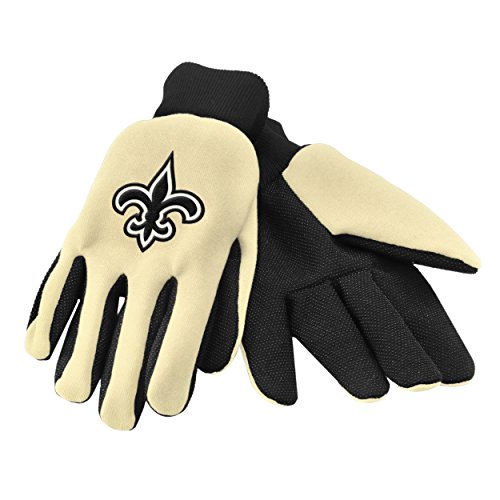 NFL New Orleans Saints Work/Utility Gloves, One Size, Team Color: White/Black