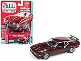 1972 Ford Mustang Mach 1 Maroon with Black Stripes Limited Edition to 2,016 pieces Worldwide 1/64 Diecast Model Car by Autoworld AWSP011