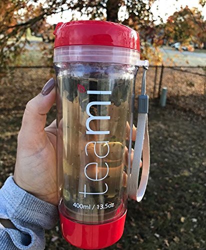 FRUIT INFUSER Water Bottle Tumbler with a Lid | 100% BPA FREE | Our Best Infusion Bottles for Infused Fruit, Smoothies, Tea, and Coffee | Double Walled Mug, Hot & Cold (20 Ounces, Red) - Thumbnail 5