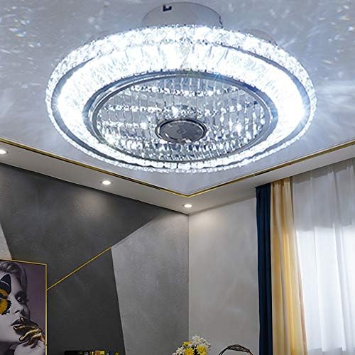 Ceiling Fan with Lamp, Crystal Ceiling Fan with LED Light, 72W Modern