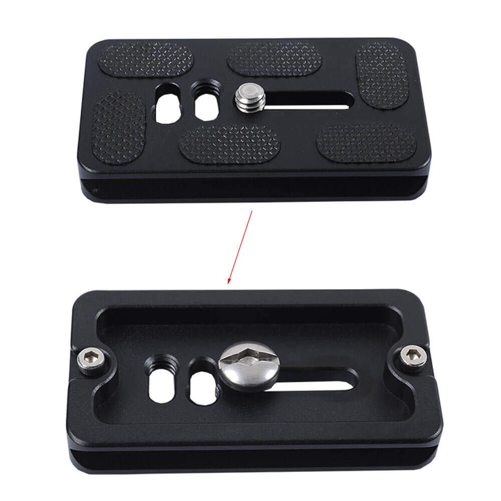 iShoot All-Metal Camera Quick Release Plate QS-70, Black, Compatible with 39mm RRS / ARCA-SWISS Fit Tripod Head and Clamp, Universal to All Camera Body with 1/4" Screw Hole