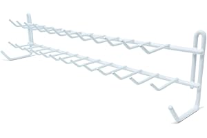 Huji Wall Mount Tie and Belt Rack Organizer, White (1 Pack)
