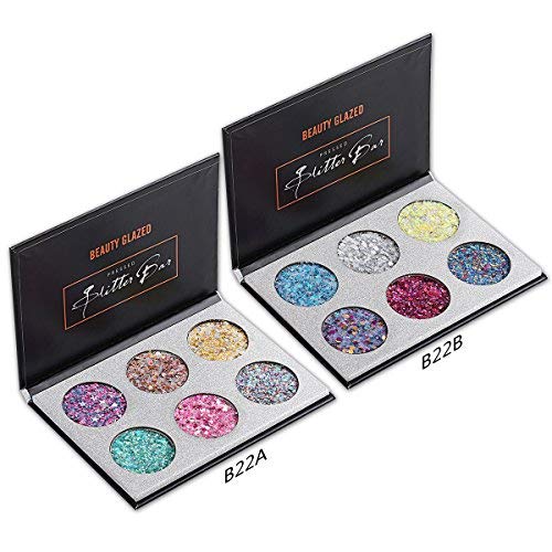 Beauty Glazed 6 Colors Big Bar Pigment Long Lasting Diamond Sequins Eyeshadow Glitter Shimmer Eye Shadow Pallete Maquiagem Cosmetics Eyeshadow Palette Style 2