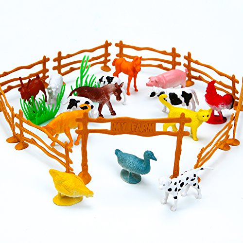 image for Aneco 82 Pieces Animals Figures Mini Jungle Animals Toys Set Realistic