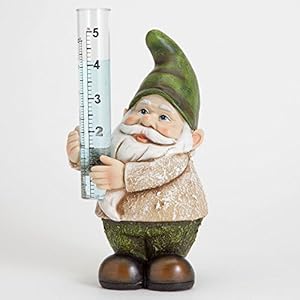 Bits and Pieces – Gnome Rain Gauge – Hand Painted Garden Décor – Sculpture for Your Garden, Lawn or Patio – Charming…