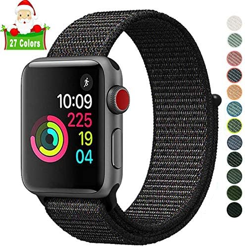 Lrapple Compatible with Apple Watch Band 38mm 40mm 42mm 44mm,Soft Nylon Sport Loop,with Hook and Loop Fastener,Replacement Band Compatible for iWatch Series 4/3/2/1
