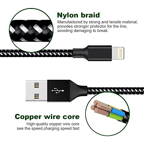 image for Lightning Cable, Iseason iPhone Charger Cables 3Pack 10FT to USB Synci