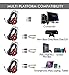 Gaming Headset for Xbox One Slim, PS4, PC, EasySMX Cool 2000 Over Ear Stereo Gaming Headphone with Mic, LED Light, Y Splitter Cable for Computer Laptop Nintendo Switch(Black and Red Color)thumb 1
