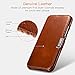 iPhone X Leather Case,Icarercase Genuine Vintage Leather Side Open Case in Slim Thin Design, Flip Folio Style Cover with Magnetic Closure for Apple iPhone 10 5.8 Inch - Brown