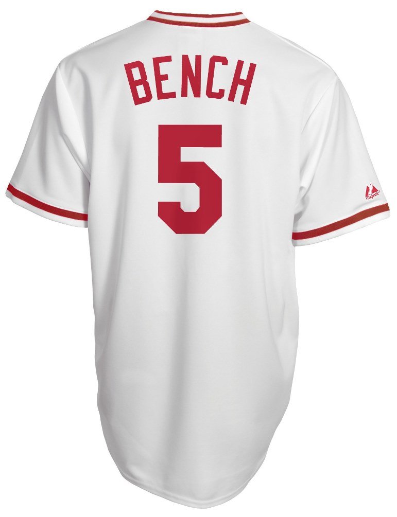 Johnny Bench Cincinnati Reds Cooperstown Throwback Jersey White (M