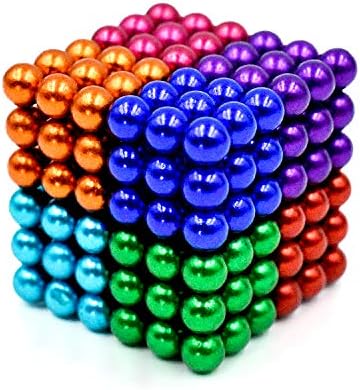LiKee 8 Colors 5MM 216 Pieces Magnetic Sculpture Magnet Building Blocks Fidget Gadget Toys for Stress Relief, Office and Home Desk Decor, Cool Gadget for Adult,Man,Women