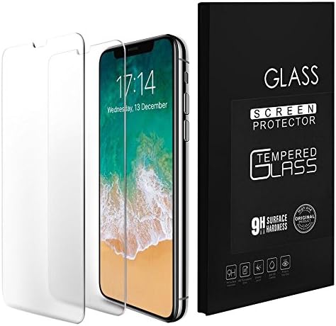 Louseng ly-101 iPhone X Screen Protector, [2-Pack] 0.33 mm 9H Hardness Anti-Scratch and Anti-Fingerprint High Light Tempered Glass Screen Protector for Apple iPhone X