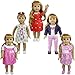 ZITA ELEMENT 5 Sets Fashion Handmade Clothes Dress for American 18 inch Girl Doll Outfits and Other 18 Inch Dolls Accessories