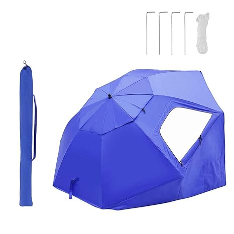 Qianggao Coupe Vent Pêche Parasol Tente De Plage Parapluie