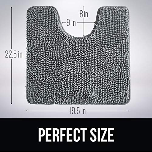 Kangaroo Original Shaggy Chenille Toilet Bath Rug, Oval UShape Contour