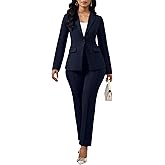 2 Piece Blazer Outfits for Women Casual One Button Blazer Jacket with Pant Suit Long Sleeve Sexy Bodycon Pantsuits