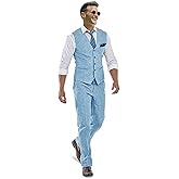 Bofan Casual Linen Beige Men's 2 Piece Suits Wedding Suits Slim Fit Groomsmen Tuxedos Prom