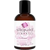 Sliquid Organics Water-Based Lube - Aloe Vera Leaf Infused with Organic Oils &amp; Botanicals, Natural Lubricating Gel for Women/Men/Couples, Unscented, 4.2 Fl Oz