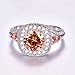 Psiroy 925 Sterling Silver Created Morganite Filled Halo Anniversary Ring for Women