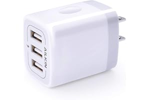 USB Charger Cube, Wall Charger Plug, AILKIN 3.1A 3-Muti Port USB Adapter Power Plug Charging Station Box Base for iPhone 17 1