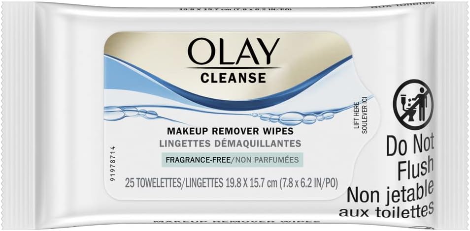 Olay Fragrance Free Makeup Remover Wet Cloths 25 Count