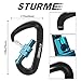 STURME Locking Carabiner Clip -12KN/2697lbs Aluminium Ultra Sturdy & Light, Screwgate Carabiner Heavy Duty for Hammocks Traveling Dog Leash Or Keychain and More (2 Pcs)