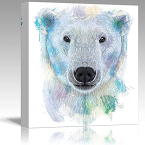 Fun and Colorful Splattered Watercolor Polar Bear