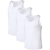 COLORFULLEAF Men's Bamboo Rayon Undershirts Tank Tops Men Crew Neck Stretchy Tank Shirts Pack(1 or 3)