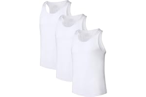 COLORFULLEAF Men's Bamboo Rayon Undershirts Tank Tops Men Crew Neck Stretchy Tank Shirts Pack(1 or 3)