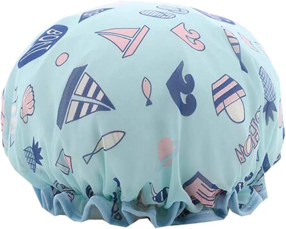 Fashion Double Superfine Fiber Shower Cap Home Hair Dryer Cap-Blue Love
