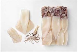 Pana Pesca Traditionally Cleaned Squid Tubes and Tentacles - 5/8 inch Tubes, 2.5 Pound - 4 per case.