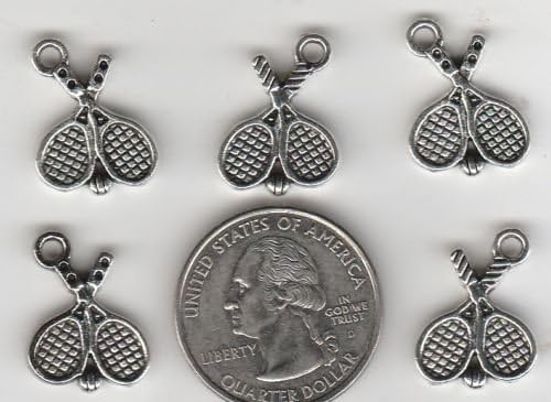26 METAL TENNIS RACQUET CHARMS. A 9 - FROM - Jewelry Making Supply Charms Wholesale by BP