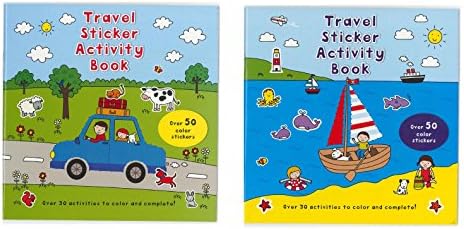 Coloring & Activity Books for Kids: Travel The World Sticker Books. 2 Pack