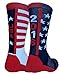 2016 USA Pride Athletic Crew Socks (Navy/Red/White, Large)