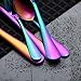 20 Piece Rainbow Flatware Set, Stainless Steel Titanium Colorful Plated Flatware Set, Silverware Set Service for 4